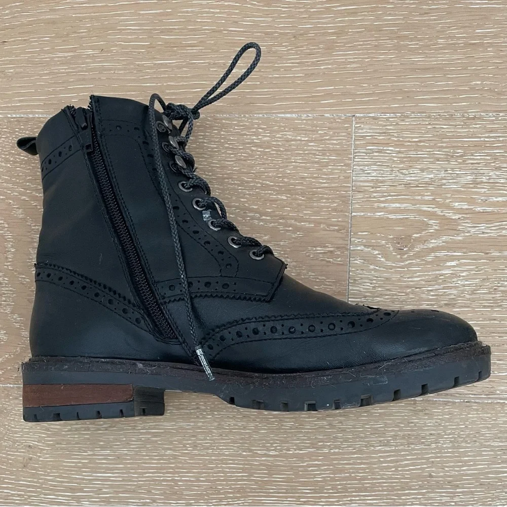 Dune London Black Leather Ankle Boots - Picture 6 of 6